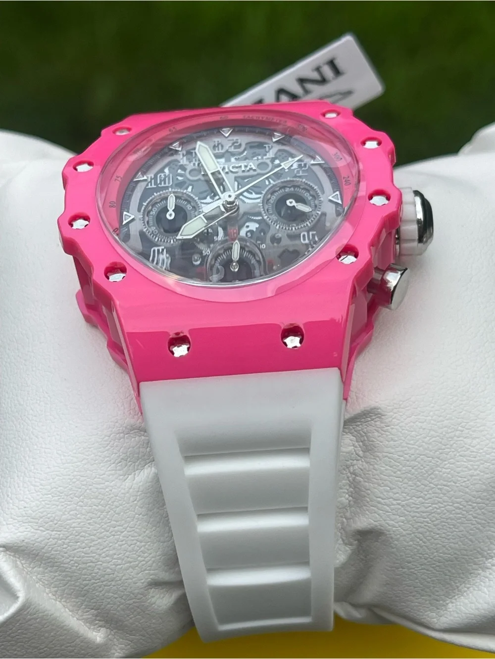 Invicta Racing Apexium Unisex Watch - 41mm, Pink & White (69624) new
